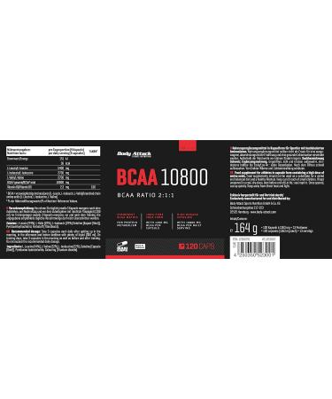 Buy Body Attack BCAA 10 800 - 120 Capsules for Muscle Recovery | Fast International Shipping - Buy Online on GoSupps.com