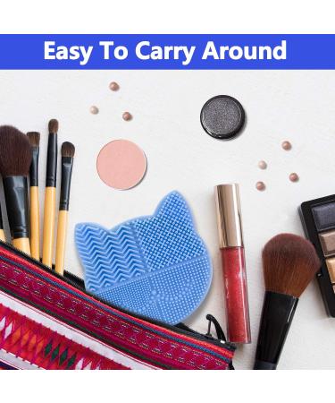 TailaiMei 2 in 1 Makeup Brush Cleaning Mat & Cat-Shaped Organizer - Portable Silicone Brush Cleaner - Fast International Shipping - Buy Online on GoSupps.com