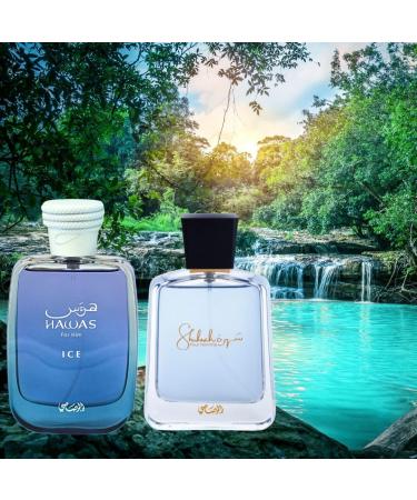 RASASI Hawas Ice EDP Spray 100ML (3.4 OZ) & Shuhrah For Men EDP Spray 90 ML (3 OZ) Elevate Your Aura With The Best Perfumes. (APEX BUNDLE) - Buy Online on GoSupps.com