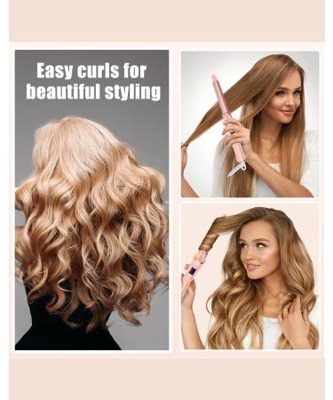 Ukliss Mini Curling Iron Wand for Short Hair - Travel Friendly Dual Voltage 0.75 Inch Ceramic Curler with 5 Heat Settings & Auto-Off - Perfect Pink Portable Hair Styling Tool - Buy Online on GoSupps.com
