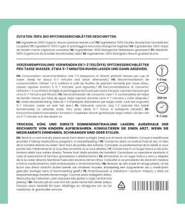 Alpi Investment OOD Broad plantain BIO 250g from Alpi Nature loose tea organic plantain leaves plantain plantain dried for preparing narrow plantain tea plantain tea and herbal tea - Buy Online on GoSupps.com