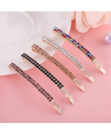 18-Piece Rhinestone Bobby Pins - Crystal Hair Clips for Women and Girls - Stylish Hair Barrettes in Multi Colors - Buy Online on GoSupps.com