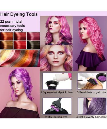 Nylahr 22 Pcs Hair Dye Brush and Bowl Set - DIY Hair Coloring Kit for Salon-Worthy Results - Buy Online on GoSupps.com