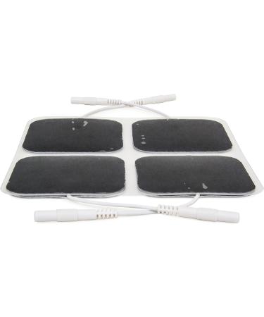 Premium Re-Usable TENS/EMS Electrode Pads (4 Pack) Fabric Backed, Latex-Free Gel Pads for Pain Relief - Buy Online on GoSupps.com