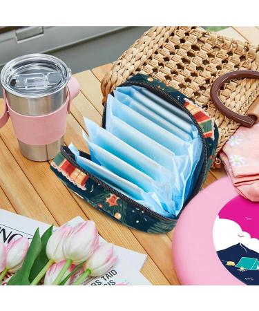 MUOOUM Christmas Snowman Pattern Women's Portable Menstrual Pad & Cup Storage Bag - Stylish Zipper Bag for Teen Girls & Women - Buy Online on GoSupps.com