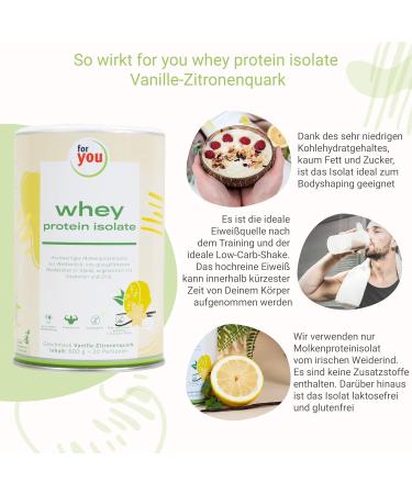 Whey Protein Isolate Vanilla-Lemon Curd 600g | 91% Protein for Muscle Building | Lactose & Gluten-Free | 20 Portions - Buy Online on GoSupps.com