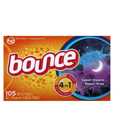 Bounce Sweet Dreams Fabric Softener Dryer Sheets, 105 Count