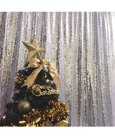TRLYC Shiny Sequin Backdrop Curtains for Wedding Party Decor - 2 Panels, Silver, W2xH8FT - Buy Online on GoSupps.com