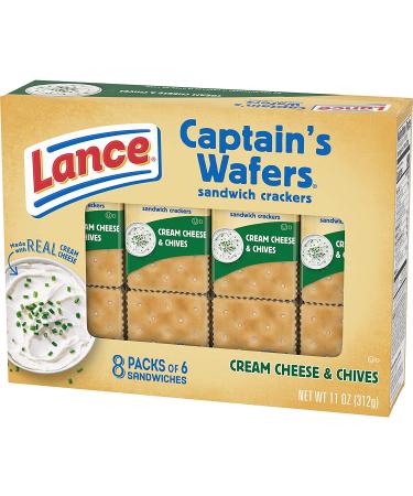Lance Sandwich Crackers Captain's Wafers Cream Cheese and Chives 8 Ct Box - Buy Online on GoSupps.com