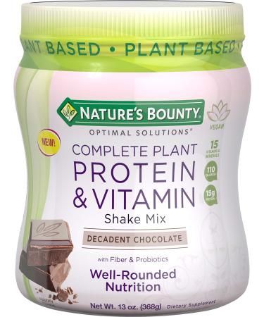 Nature's Bounty Complete Plant Protein & Vitamin - Decadent Chocolate - 12 Servings