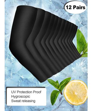 Bememo Unisex UV Protection Cooling Arm Sleeves - Black, 12 Pairs - Buy Online on GoSupps.com