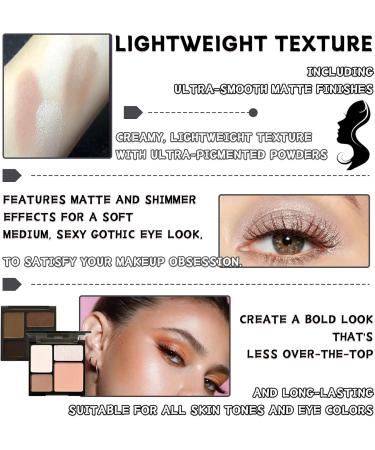 Beige Brown Eyeshadow Palette 4 Colors Matte Glitter Eyeshadow Makeup Palette with Brushes Waterproof Long Lasting Pigmented Gray Silver Eye Shadow Palette Goth Halloween Daily Makeup Pallet - Buy Online on GoSupps.com