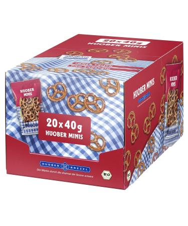 Huober Organic Mini Pretzels - 20 Packs of 40g | Delicious Snack for International Shipping - Buy Online on GoSupps.com