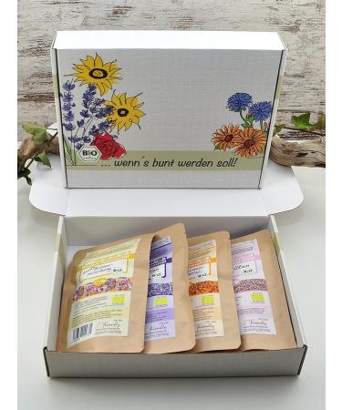 Direct & Friendly | Organic Flower Gift Set - 4 Colorful Edible Flowers for Tea Baking & Cooking Decoration - Buy Online on GoSupps.com