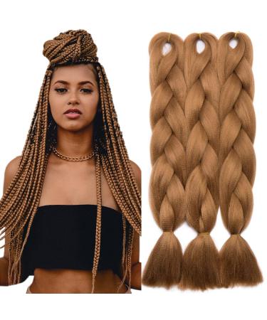 Tess Braids Extensions Brown 60 cm 3 pack Jumbo Braids Kanecalon Kunsthaar For single-leased box braids hair extension braid 100g/bundle of hair braids extension (3 pieces- #30 chestnut brown) 60 cm (3 pieces) #30 chestnut brown