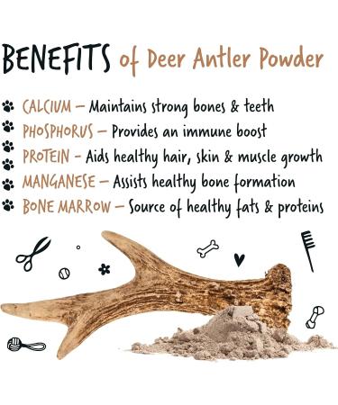 Bugalugs Deer antlers Supplement dog food toppers Powder for Dogs & puppy high in protein dog food fibre vitamins & minerals. 100% Natural reindeer antlers dog supplements use with licky mat (70g) 70 g (Pack of 1) - Buy Online on GoSupps.com