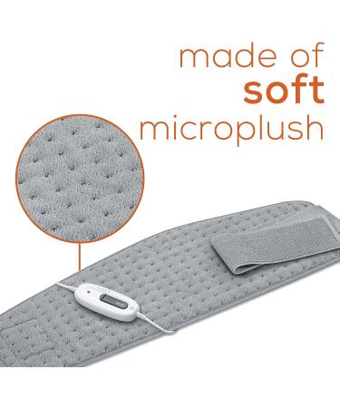 Beurer UHP49 Heating Pad for Back Pain Relief - 6 Heat Settings, Soft Microplush Fabric - Machine Washable with Auto Shut Off - Electric Heating Pad for Cramps and Muscles - Adjustable Strap - Buy Online on GoSupps.com