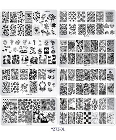 Nail Art Stamping Kit Flowers Nail Template Plates Manicure Stamper with Scraper Style1 nail art stamper - Buy Online on GoSupps.com