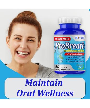 ROVita Pro-Breath Oral Probiotics for Bad Breath Dental Probiotic for Adults Oral Health Probiotics- 60 Capsules - Buy Online on GoSupps.com
