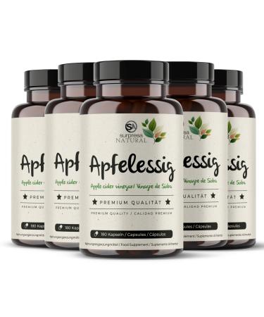 Apple cider vinegar 180 capsules high dosed with 1000 mg per daily dose of 2 capsules - 3 months stock - Apple Cider Vinegar - vegan capsules & laboratory tests (5)