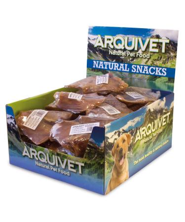 Arquivet Medium Pig Ear for Dogs - Full Box 20 Shrink Wrapped Units - Natural Snacks for Dogs - Chuches Prizes Rewards Treats Canine Trinkets