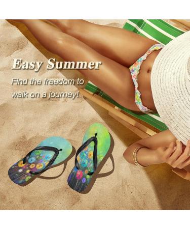 Mnsruu Abstract Floral Flip Flops for Men & Women - Home Hotel Spa & Travel Footwear - Buy Online on GoSupps.com