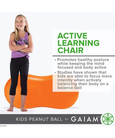 Gaiam Kids Peanut Bounce Desk Chair - Sensory Toy for Autistic Children - Flexible Seating for School - Yoga Balance Stability Ball - Boys and Girls Wiggle Seat - Buy Online on GoSupps.com