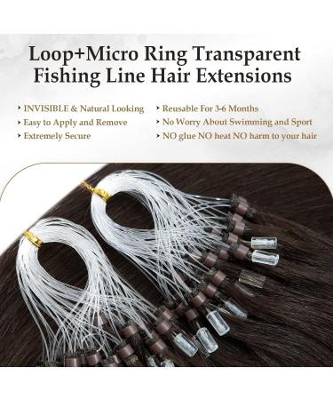 Tess Microring Extensions | 0.5g Remy Human Hair Loop Extensions | 100 Strands 55cm #2 Dark Brown - Buy Online on GoSupps.com