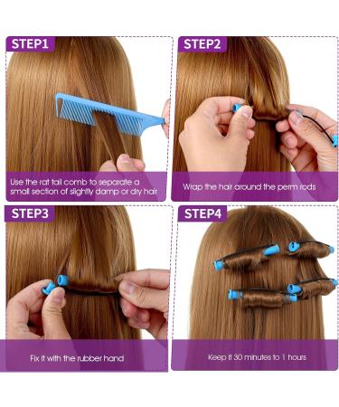 24pcs Hair Perm Rods Cold Wave Rods Plastic Perming Rods Hair Curling Rollers Curlers for Long Hair Medium and Short Hair Salon hairdressing Curlers with Pintail Comb for Women Natural Hair Styling - Buy Online on GoSupps.com