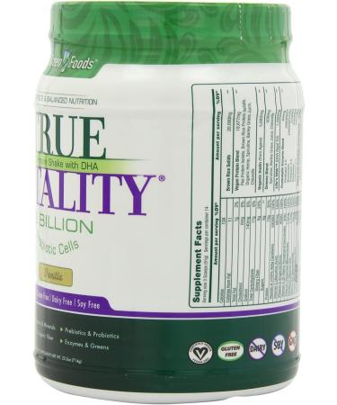 Green Foods True Vitality Plant Protein Shake with DHA - Vanilla 25.2 oz | Vegan Protein Supplement - Buy Online on GoSupps.com