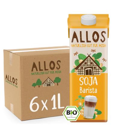 Allos organic soybrink barista |Milk alternative made of soy |Soy drink |Plant base drink |Vegan drink |Foamable |Perfect for coffeeLactose -free |1 liter (6 pieces)