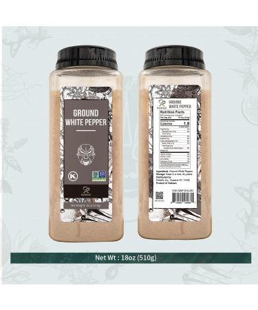 Soeos Fine Ground White Pepper 18oz - Non-GMO, Kosher Verified, Freshly Packed | Fine Grain White Pepper Powder - 1.13lb - Buy Online on GoSupps.com