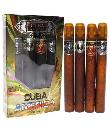Cuba Cuba America Men 4 Pc Gift Set - 1.17oz EDT Spray Collection - Buy Online on GoSupps.com