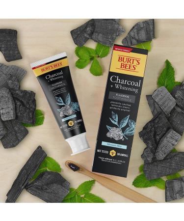 Burt's Bees Toothpaste Natural Flavor Charcoal with Fluoride Toothpaste Mountain Mint 3 x 4.7oz - Buy Online on GoSupps.com