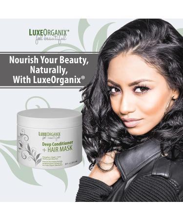 Organic Coconut Oil Hair Mask - Deep Conditioner for Curly Hair, Color & Keratin Safe - 8oz - Buy Online on GoSupps.com