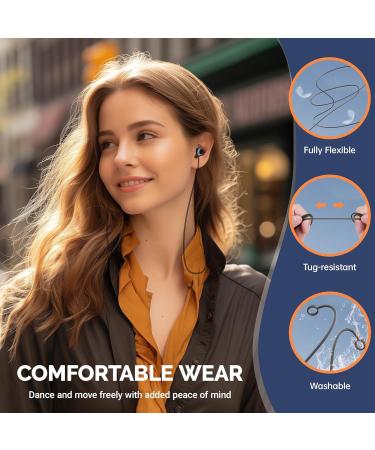 Buy Earplugs Connector Cord & Earphone Strap - 2pcs Flexible Silicone Lanyard for Earbuds - Charcoal - International Shipping Available - Buy Online on GoSupps.com
