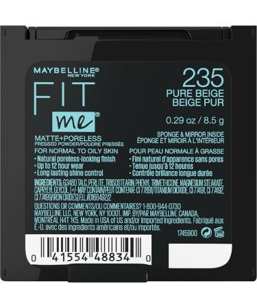 Maybelline Fit Me Matte + Poreless Powder - Pure Beige 235 Beige 8.5g (1 Pack) - Buy Online on GoSupps.com