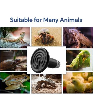 Caldarax 2 Pack 150W Terrarium Reptile Heat Bulb E27 Infrared Ceramic Heating Lamps AC 220-240V Ceramic Heat Emitter for Reptiles Lizards Tortoise Snakes Chicken - Buy Online on GoSupps.com