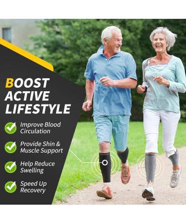 Buy Cambivo Waden Compression Stockings for Men & Women - 2 Pairs Elastic Calf Support for Running & Sports - Comfortable Footless Socks in L-XL Black - Buy Online on GoSupps.com