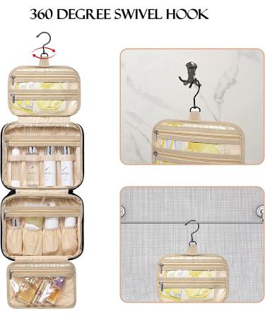 Sunflower Hanging Toiletry Bag Organizer for Women - Water Resistant Travel Case with 4 Sections for Makeup and Accessories - Buy Online on GoSupps.com
