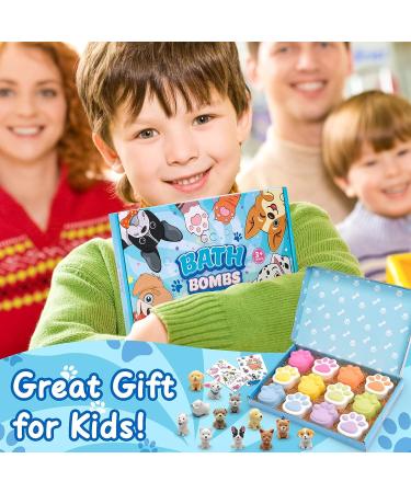 G.C Paw Bath Bombs for Kids with Surprise Puppy Toys - 12Pcs Organic Bubble Bath Fizz Balls & Necklace for Boys and Girls - Non-Inside, Natural Toddler Bath Bombs - Buy Online on GoSupps.com