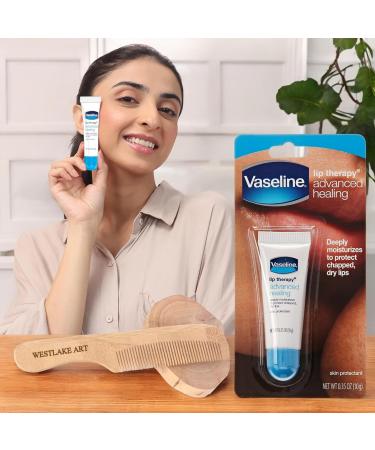 Vaseline Lip Therapy Balm Tube 0.35 Oz - Intensive Healing for Dry Lips Long-Lasting Hydration Portable Bundle with Wooden Comb - Pack of 2 - Buy Online on GoSupps.com