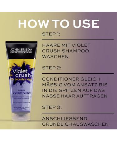  John Frieda John Frieda Violet Crush for Blondes Toning Conditioner for Blonde Hair Purple Conditioner for Blondes 250ml - Buy Online on GoSupps.com