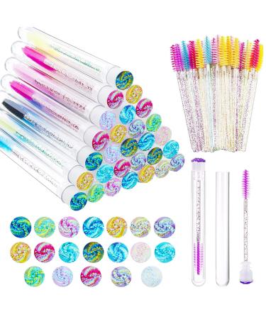 120 Pcs Lash Brush Eyelash Brushes for Eyelash Extensions Spoolies Cleaning Mascara Wands Tube Diamond Disposable Makeup Tool Applicator Set Sanitary Extension Supplies (Phoenix Diamond)
