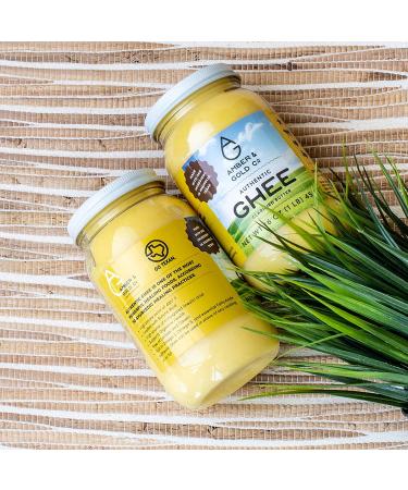 Amber & Gold Authentic Ghee 16oz - Keto, Paleo & Gluten Free - Healthy Snacks, Coffee Creamer & Cooking - Buy Online on GoSupps.com