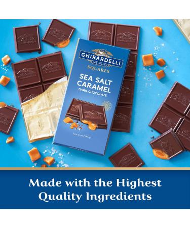 GHIRARDELLI Sea Salt Caramel Dark Chocolate Squares Bar 4.8 oz Bar (Pack of 2) Bundle With Snack Scout Lunch Bag - Buy Online on GoSupps.com