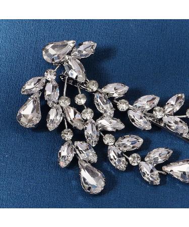 Sither Bridal Crystal Barrette for Wedding Women Crystal Hair Clip Silver Headpiece for Prom Halloween Party Hair Accessories Gift - Buy Online on GoSupps.com