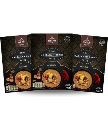 Authentic Thai Massaman Curry Paste (3 x 70g) by Mae Jum | Great Taste Award Winner 2020 - Buy Online on GoSupps.com