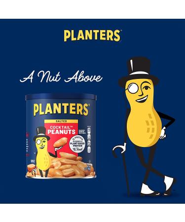 PLANTERS Salted Cocktail Peanuts - 16oz Canister | Plant Based Protein Party Snacks - Buy Online on GoSupps.com