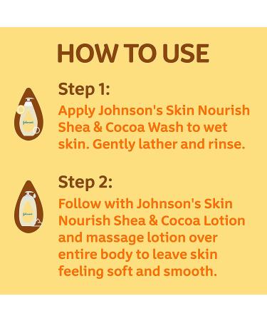 Johnson's Skin Nourish Moisturizing Baby Lotion | Shea & Cocoa Butter | Gentle, Lightweight, Hypoallergenic | 16.9 fl. oz - Buy Online on GoSupps.com